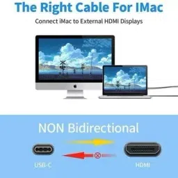 Etzin Usb C To Hdmi Cable Adapter,Hdmi To Usb Type C Cable 6.6 Ft 4K Display & Charging For Macbook Pro/Ipad Pro/Chrombook/Laptop/Phones To Rack Server image 5
