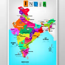 Monuments depicted on a map - cute educational poster Paper Print-image-1