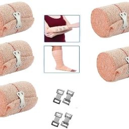 ELASTIC CREPE BANDAGE ROLL HAND/LEG 6CM x 4METER (Qty OF 5) WITH CLIPS Crepe Bandage-image-10