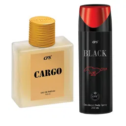 CFS Set of Cargo Khakhi Eau De Parfum - 100ml & Black Deodorant Body Spray - 200ml image 2