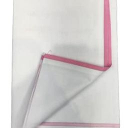 pps textiles PPS White Color Pure Cotton Dhoti, Single Color Border, 4.5 metres, Full-Length, Soft and Smooth image 2