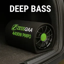 zessqaa ZQ-8001BST 8-Inch Car Subwoofer with Built-in Amplifier | 4400W PMPO | Green Port Subwoofer image 4