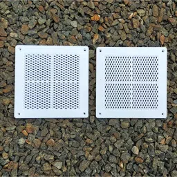 Square Type Air Vent Grille Cover Ducting - White 7 Inch Square, 2 Piece Insect Net-15