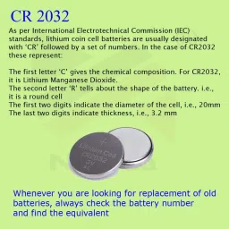 nimida CR2032 Lithium Coin 3V, Pack of 5 For use in Calculators, keyfobs, etc Battery image 5