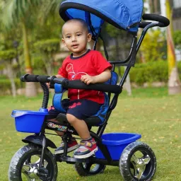 Quality kids Tricycle with parental handle Canopy Sunroof Protection age 1.5 -7 Bike Non Battery Operated Ride On-36