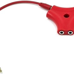 AirMount Red ™Red 6 Way 3.5mm Stereo Audio Triangle Splitter Adapter Headset, Headphone, Phone Converter-image-5