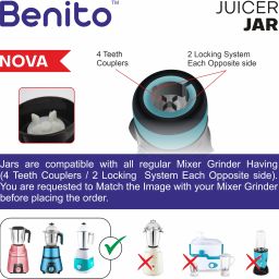 benito NOVA Polycarbonate Juicer Jar for Mixer Grinder, ABS Material Jar, Transparent Mixer Juicer Jar image 4