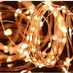 mansaa 100 LEDs 10.06 m Yellow, Gold Steady String Rice Lights image 3