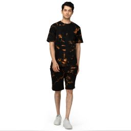 Men Night Suit Set Black Printed-image-84