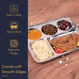 masox store Exel Large Tray, Set of 4, Red & Yellow Color, Made in India, MRV01799 Tray image 3