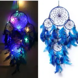 Dream Catcher With Light Hand Made for Positive Vibes, Wall Decor Wool Windchime-image-23