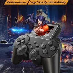 CRATIX Console 2.4 Inch Screen Game Controller Design Built in 520 Game Black Edition with Mario/Super Mario/DR Mario/Contra/Turtles and other 500 Games image 3