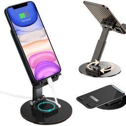TECPHILE Mobile Holder with 360°Rotation for Table, Multi-Purpose, Foldable Stand Mobile Holder-image-8