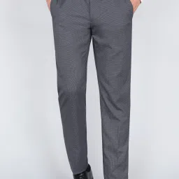 Men Regular Fit Grey Cotton Blend Trousers-image-72