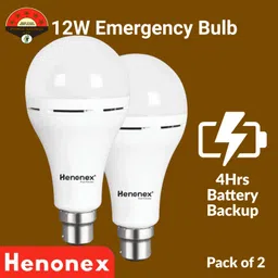 henonex 12W Rechargeable LED Bulb Pack of 2 – Power Cut Solution 2 hrs Bulb Emergency Light-picture-33