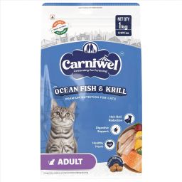 Carniwel Ocean Fish & Krill Adult Cat Food Fish 1 kg Dry Adult Cat Food-image-6