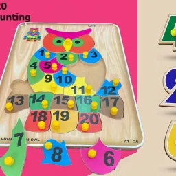 blue seed Counting learning toy, Number Puzzle Math 1234 Learning board Peg Puzzle game image 2