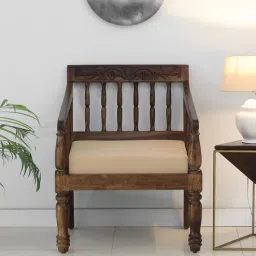 mudramark from pepperfry Kumud Sheesham Wood 1 Seater Sofa In Provincial Teak Finish-picture-29
