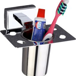 Wall Mount Toothbrush Holder | Rust-Proof Tumbler Stand for Bathroom 4 inch 1 Bar Towel Rod-image-97