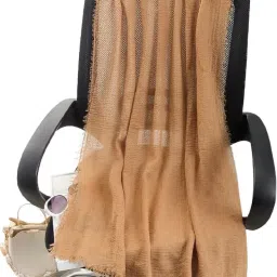 Solid Cotton Blend Women Brown Scarf-image-54