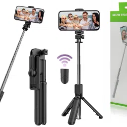 Sharp beak S1 Selfie Stick with Tripod Stand,Extendable Selfie Stick for Mobile Phone with Bluetooth Remote,3-in-1 Multifunctional Design for Redmi/Xiaomi/OnePlus/Samsung/Oppo/Vivo and All Phones Bluetooth Selfie Stick-image-2