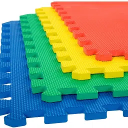 Interlocking Flooring Mats for Yoga/Exercise/Kids Play(16 Sq. ft) 4 Tiles Multicolor 12 mm Yoga Mat-image-63