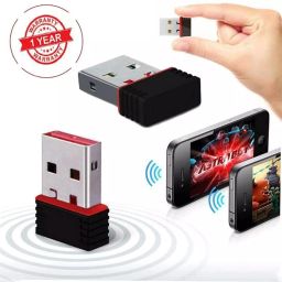 plusone Mini Wifi Dongle Adapter With Upto 150 Mbps Speed For PC Data Card (Black) Data Card-21