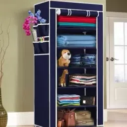 Trends now 6 shelves collapsible wardrobe plastic multipurpose rack Carbon Steel Collapsible Wardrobe-image-8