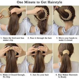 Krelin Set of 7 Bird Nest Bun Maker Circle Ponytail Holders image 2
