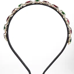 ODETTE Ruby & Emerald Studded Embellished Headband image 4