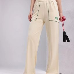Women Solid Beige Track Pants-image-76