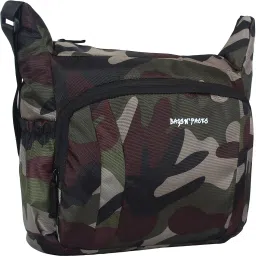 Multicolor Men Sling Bag - Extra Large Cross body Sling Messenger Unisex bag Army-Military Print-image-36