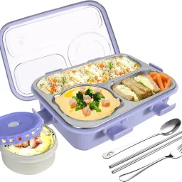 Lunch Box3Compartment (Purple), 750 ml 1 Containers Lunch Box-12