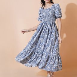 krunal raiyani Women Fit and Flare Multicolor Midi/Calf Length Dress-picture-12