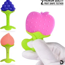 dakos Fruits Shape Teethers for Baby, Baby Chew Toys & Mittens Teether image 2