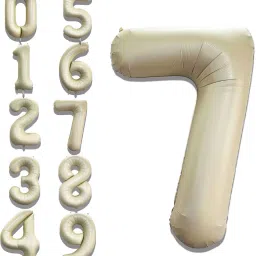 Solid Birthday/ Anniversary Patry Decoration Cream Color Foil 7 Number 32" Helium Letter Balloon-image-26