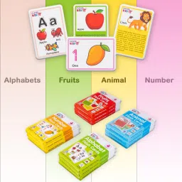 2 in 1 Flash Cards, Animal & Fruits, Alpha&Num, 50 Cards for Kids Return Gift-16