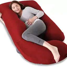 Polyester Fibre Solid Pregnancy Pillow Pack of 1-image-13