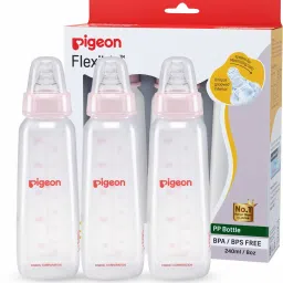 NURSING BOTTLE KPP 240ML(PINK) NIPPLE-L COMBO (PACK OF 3) - 240 ml-image-0