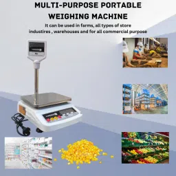 KiloMaxx KM-08, 30kg Weight Scale Front & Green Pole Display Multipurpose scale (7 * 9") Weighing Scale image 5