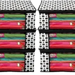 SIDDIKA Non Woven Saree cover Garment cover wardrobe organizer bags pack of 8 Polyester Laundry Bag-19