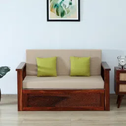 mudramark from pepperfry Mihira Sheesham Wood 2 Seater Sofa In Honey Oak Finish-picture-11