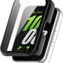 KAZUKI Screen Guard for Samsung Galaxy Fit 3 SM-R390 PC + Tempered Glass Film Integrated Watch Protective Case (Black)-picture-11