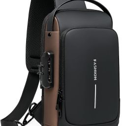 Brown Men & Women Sling Bag Anti-Theft Waterproof Crossbody Bag USB | Men & Women Sling Shoulder Bag-image-87