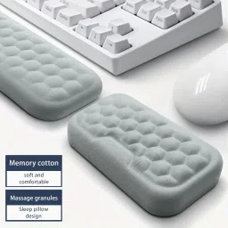 Kickzu Memory Foam Set Keyboard Rest Cushion Support for Office, Computer, Laptop Memory Foam, PU Leather Mouse, Keyboard Wrist Rest-23