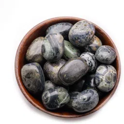 Kambaba-Jasper-Tumbled-Wooden-Bowl Regular Asymmetrical Crystal Pebbles-image-80