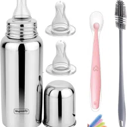 Baby Milk Bottle And Baby Feeding Bottles with Cleaning Brush for New Born Baby - 240 ml-image-35