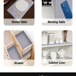 Kuber Industries Grey Shelf Liner Organisers image 3