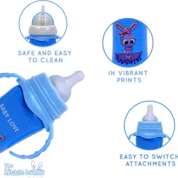 the little bunny hop in style 3 In 1 Baby Multifunctional Bottle, Sipper, Nipple,Travelling Flask 240ml, Steel image 3