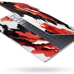 Flipkart SmartBuy Combo of Full Body Laptop Skin and Mouse Pad - Red Black Ink Art No Residue Removable Self Adhesive Vinyl Reusable Laptop Skin Compatible for 15.6 inch-image-87